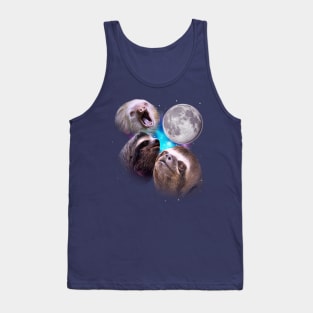 Three Sloths Howl at the Moon Tank Top